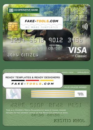 Kenya Co-operative bank of Kenya visa classic card, fully editable template in PSD format