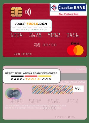 Kenya Guardian Bank mastercard credit card fully editable template in PSD format Kenya Guardian Bank mastercard credit card fully editable template in PSD format