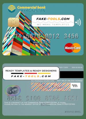 Kyrgyzstan Commercial Bank mastercard fully editable template in PSD format Kyrgyzstan Commercial Bank mastercard fully editable template in PSD format