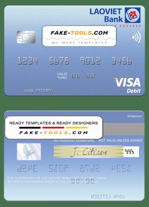 Laos Lao-Viet visa card fully editable template in PSD format Laos Lao-Viet visa card fully editable template in PSD format