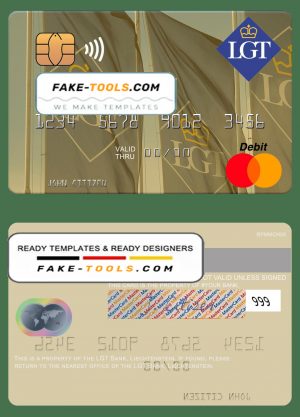 Liechtenstein LGT Bank mastercard fully editable credit card template in PSD format Liechtenstein LGT Bank mastercard fully editable credit card template in PSD format
