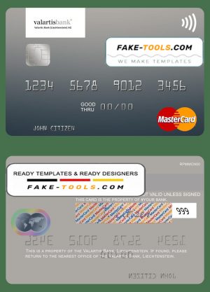 Liechtenstein Valartis Bank mastercard fully editable credit card template in PSD format Liechtenstein Valartis Bank mastercard fully editable credit card template in PSD format