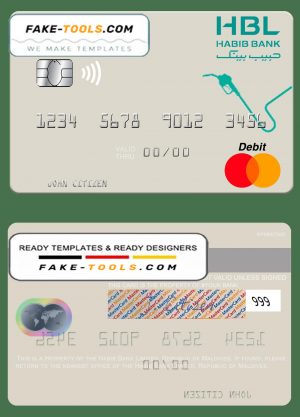 Maldives Habib Bank Limited mastercard credit card template in PSD format Maldives Habib Bank Limited mastercard credit card template in PSD format