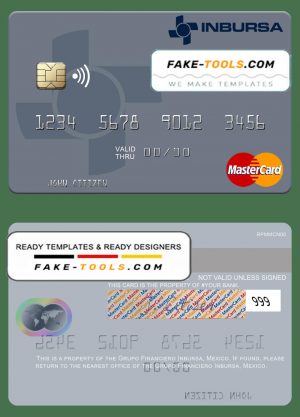 Mexico Grupo Financiero Inbursa mastercard credit card template in PSD format Mexico Grupo Financiero Inbursa mastercard credit card template in PSD format