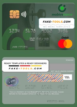 Moldova MobiasBanca bank mastercard, fully editable template in PSD format Moldova MobiasBanca bank mastercard, fully editable template in PSD format