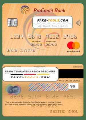 Moldova Procredit bank mastercard, fully editable template in PSD format Moldova Procredit bank mastercard, fully editable template in PSD format