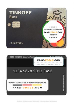 Russia Tinkoff bank mastercard template in PSD format, fully editable
