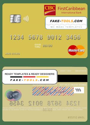 Saint Vincent and the Grenadines FirstCaribbean International Bank mastercard credit card template in PSD format Saint Vincent and the Grenadines FirstCaribbean International Bank mastercard credit card template in PSD format