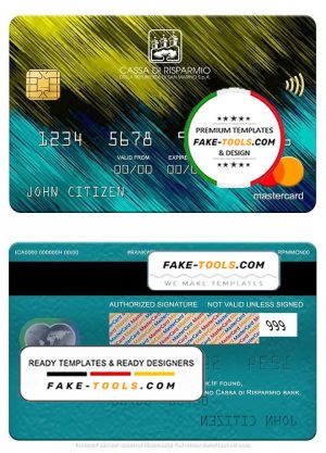 San Marino Cassa di Risparmio bank mastercard, fully editable template in PSD format