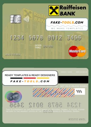 Serbia Raiffeisen banka a.d. Beograd mastercard template in PSD format Serbia Raiffeisen banka a.d. Beograd mastercard template in PSD format