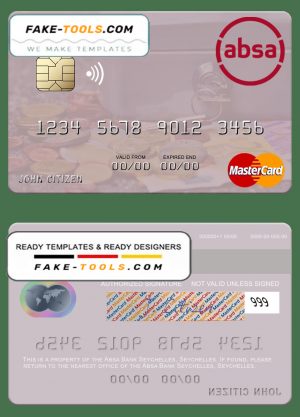 Seychelles Absa Bank Seychelles mastercard template in PSD format Seychelles Absa Bank Seychelles mastercard template in PSD format