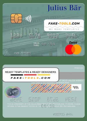 Switzerland Julius Baer Group AG mastercard template in PSD format Switzerland Julius Baer Group AG mastercard template in PSD format
