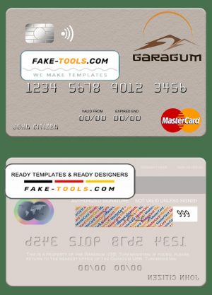 Turkmenistan Garagum IJSB mastercard template in PSD format