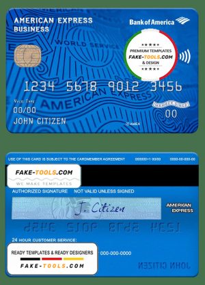 USA Bank of America AMEX business card template in PSD format, fully editable USA Bank of America AMEX business card template in PSD format, fully editable