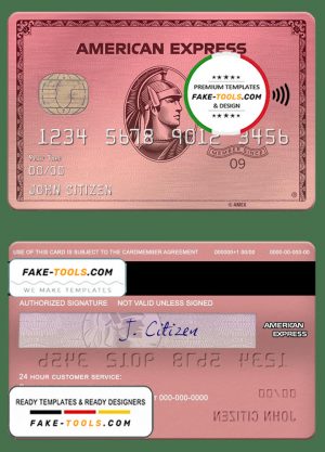 USA Capital One bank AMEX rose gold card template in PSD format, fully editable USA Capital One bank AMEX rose gold card template in PSD format, fully editable