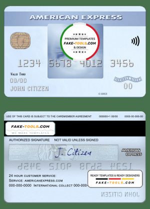 USA Georgia Gainesville First century bank AMEX everyday credit card in PSD format