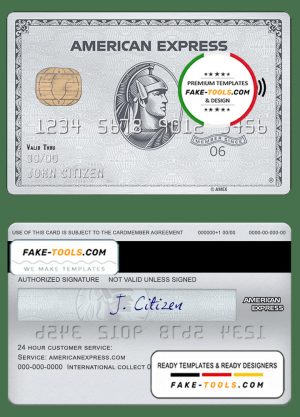 USA NAB bank AMEX platinum card template in PSD format, fully editable