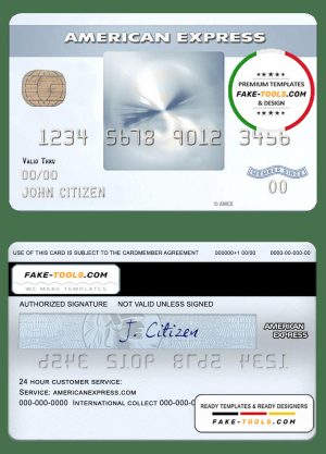USA New York CFSB bank AMEX everyday credit card template in PSD format, fully editable