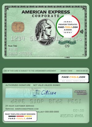 USA State Street Corporation bank AMEX green corporate card template in PSD format, fully editable USA State Street Corporation bank AMEX green corporate card template in PSD format, fully editable