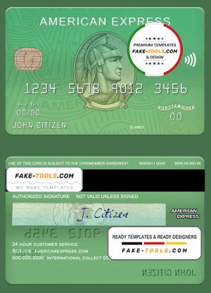 USA Waste Management bank AMEX card template in PSD format, fully editable