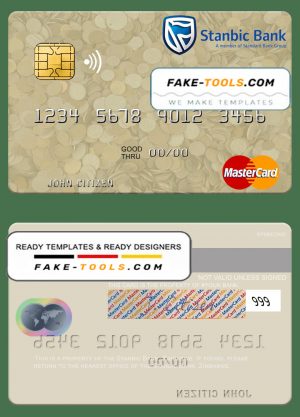 Zimbabwe Stanbic Bank mastercard credit cardÂ template in PSDÂ format