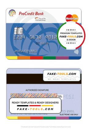 Germany ProCredit Bank mastercard credit card template in PSD format, fully editable