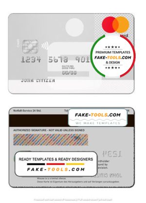 Germany Sparkasse Bank mastercard card template in PSD format, fully editable