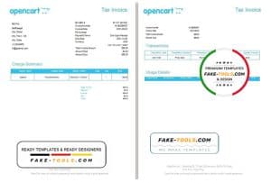 Hong Kong OpenCart tax invoice template in Word and PDF format, fully editable