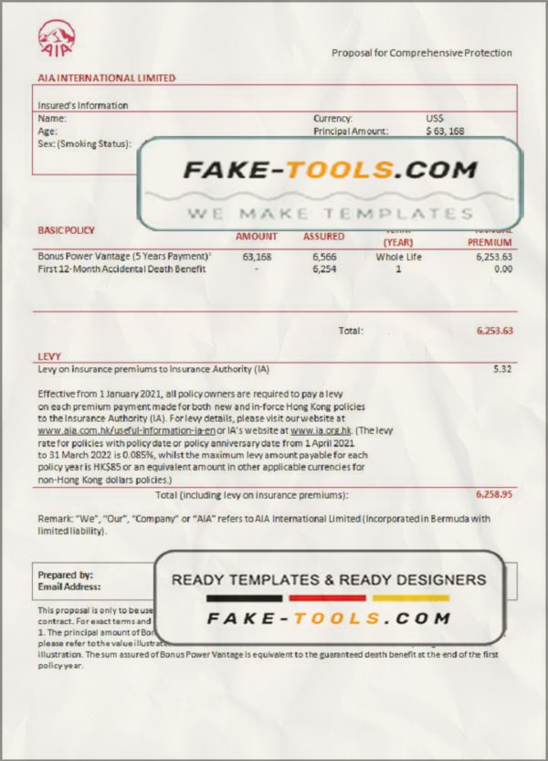 USA AIA invoice template in Word and PDF format, fully editable scan effect