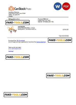 USA Canada Can Stock Photo invoice template in Word and PDF format, fully editable
