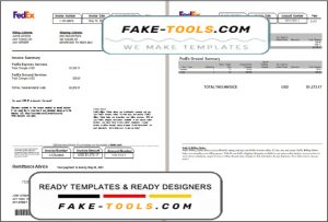 USA Fedex invoice template in Word and PDF format, fully editable
