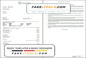 USA Mercedes-Benz invoice template in Word and PDF format, fully editable