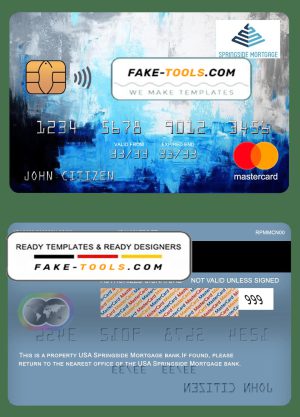 USA Springside Mortgage bank mastercard fully editable template in PSD format