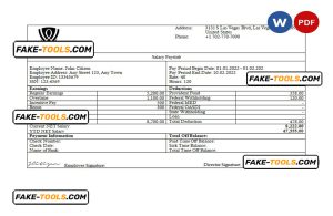 USA Wynn Resorts hospitality company pay stub Word and PDF template