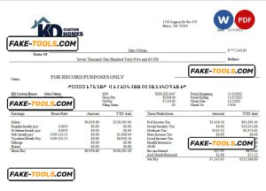 USA building company employee sheet template in Word and PDF format