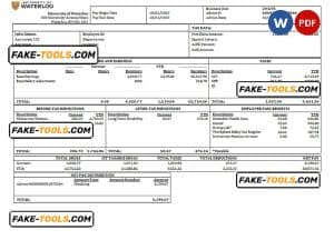 USA educational company employee sheet template in Word and PDF format