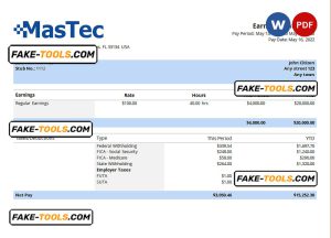 USA engineering company employee sheet template in Word and PDF format