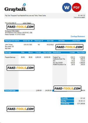 USA equipment employee sheet template in Word and PDF format