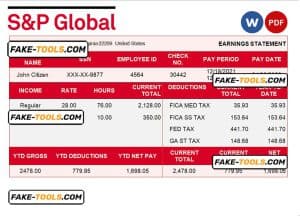 USA financial company earning statement template in Word and PDF format 1