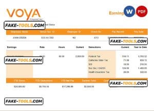 USA financial company employee sheet template in Word and PDF format, version 4