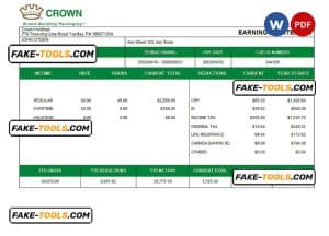 USA packaging company employee sheet template in Word and PDF format