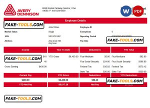 USA packaging company employee sheet template in Word and PDF format, version 2