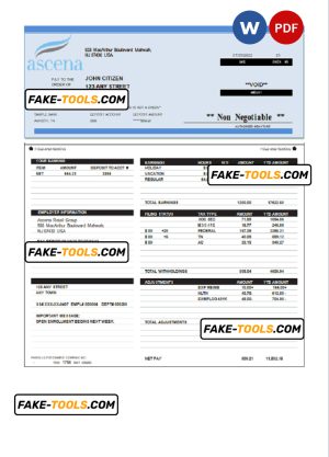 USA retail company employee sheet template in Word and PDF format