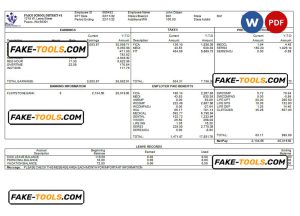 USA school employee sheet template in Word and PDF format
