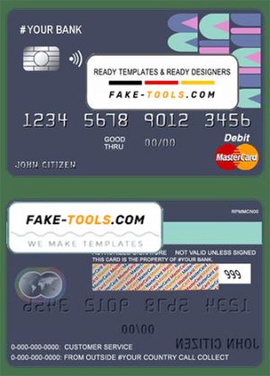abstractsio universal multipurpose bank mastercard debit credit card template in PSD format, fully editable