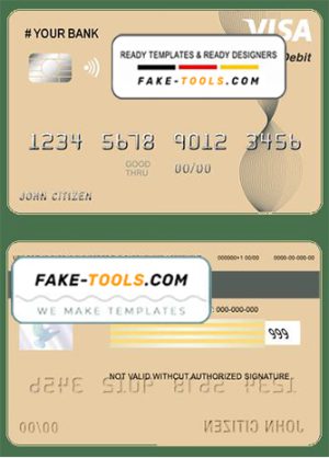 abstractaza universal multipurpose bank visa credit card template in PSD format, fully editable
