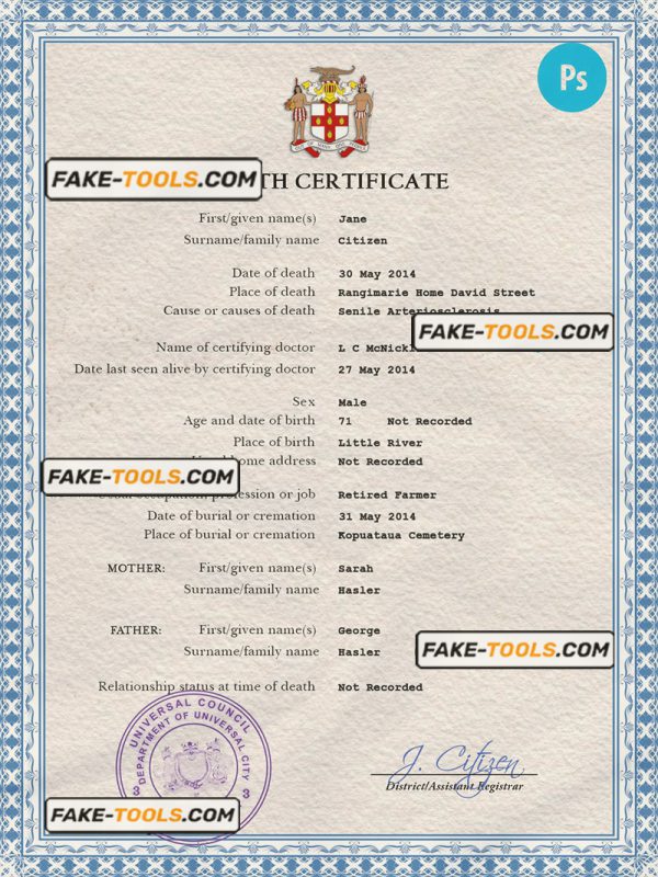 certificate leader death universal certificate PSD template, completely editable