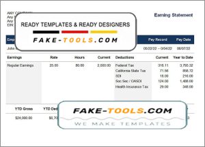 clear talk pay stub template in Word and PDF format