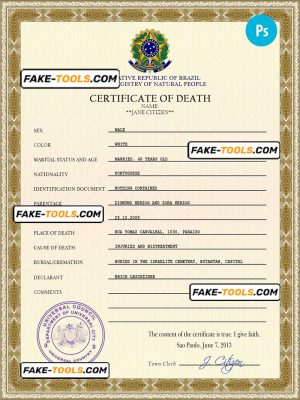 coat super vital record death certificate universal PSD template