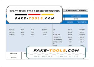 cross wise pay stub template in Word and PDF format